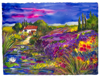 Provence Pond in Purple