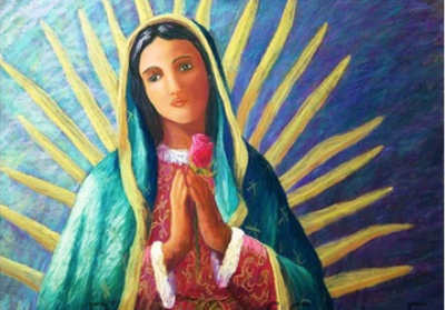 Guadalupe with Rose - Notecard