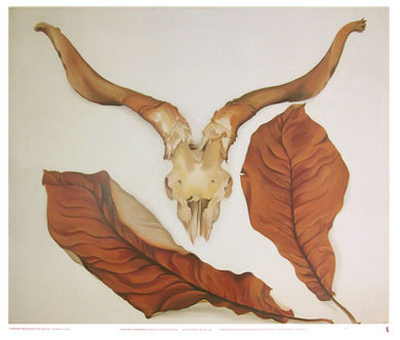 Ram's Skull with Brown Leaves